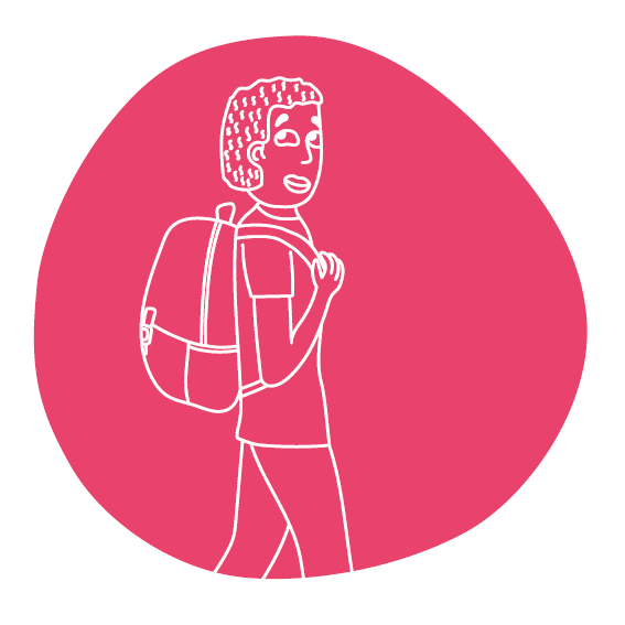 Signet für das Studium in der Stiftung: Azubi mit Rucksack